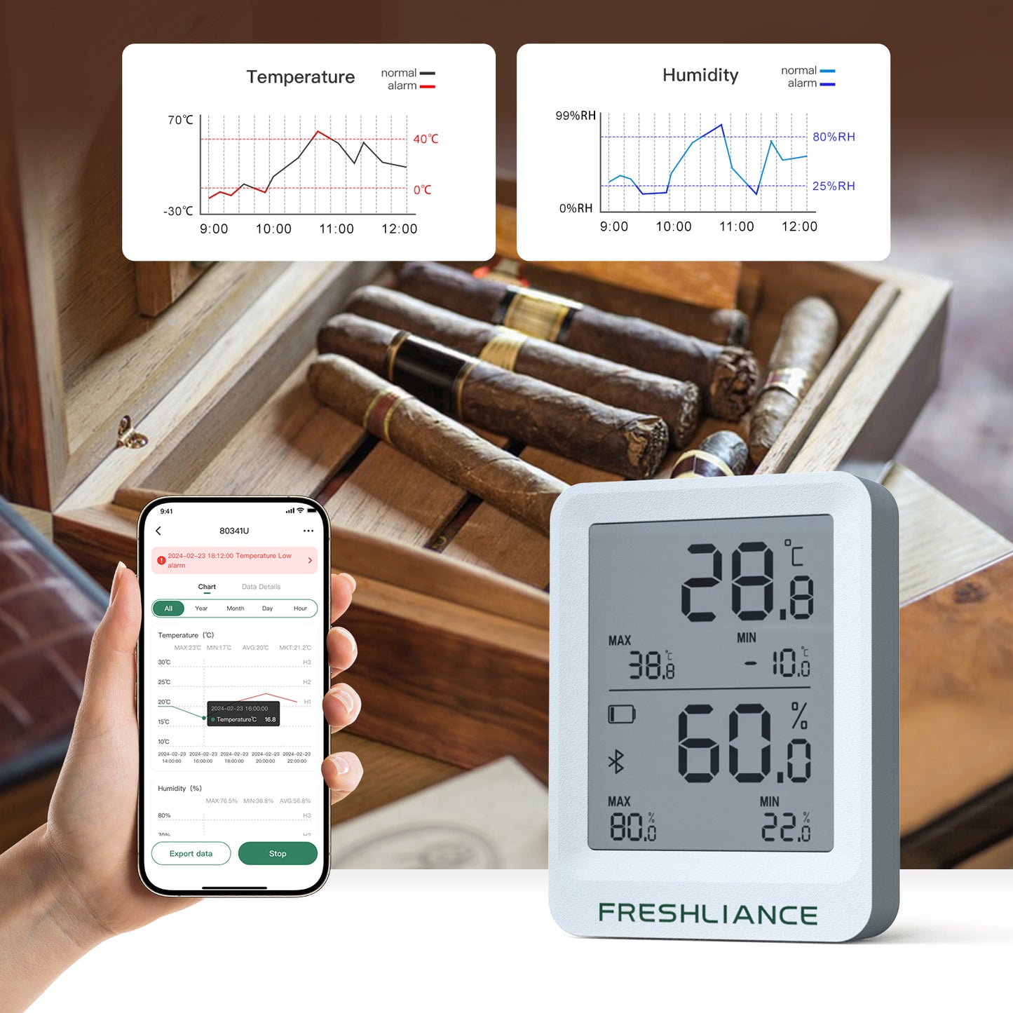 BlueTag TH20 Bluetooth Temperature and Humidity Data Logger